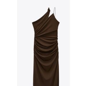 Zara brown cut out dress